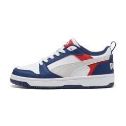 Sneakers bianche e blu da Ragazzo con dettagli rossi PumaRebound V6