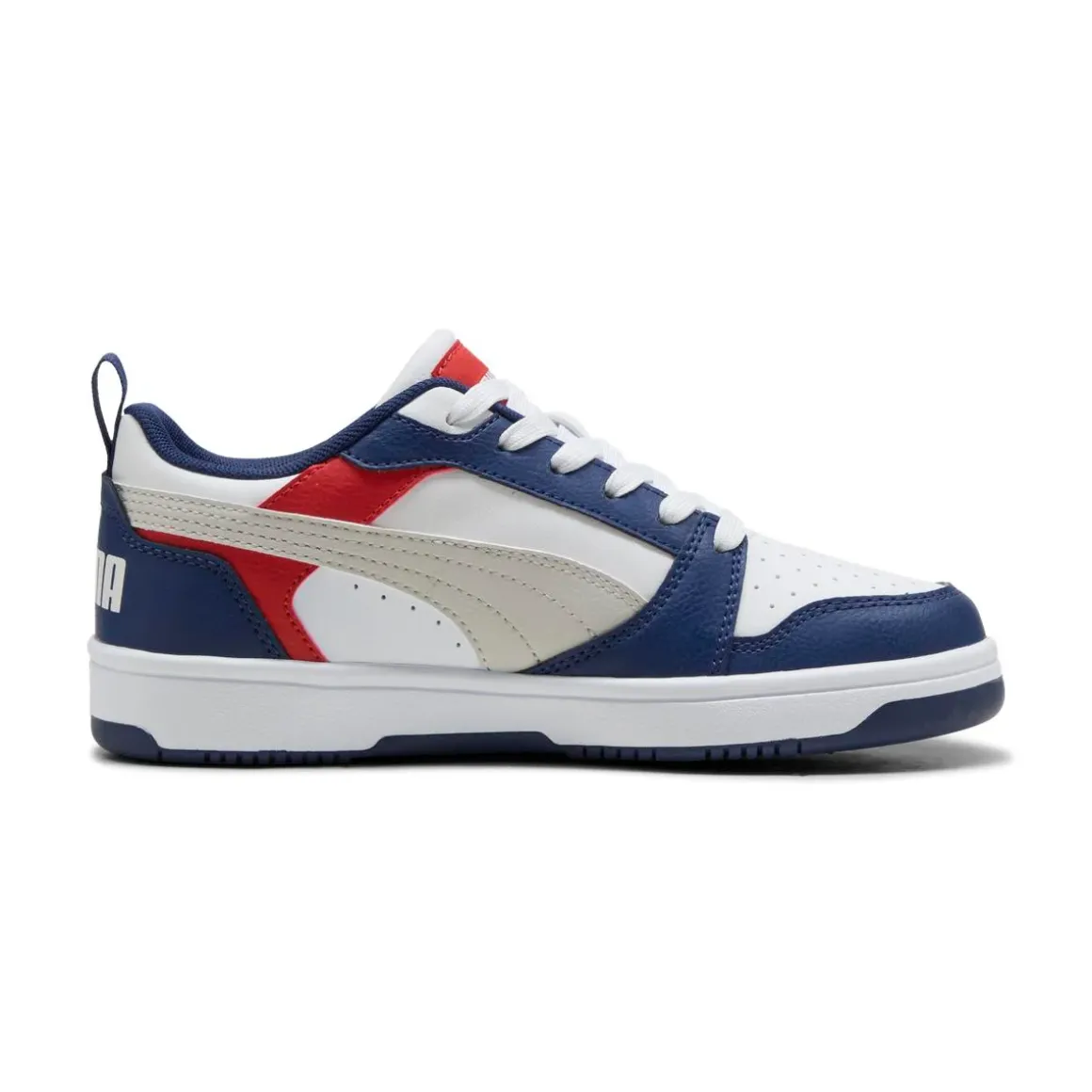 Sneakers bianche e blu da Ragazzo con dettagli rossi PumaRebound V6
