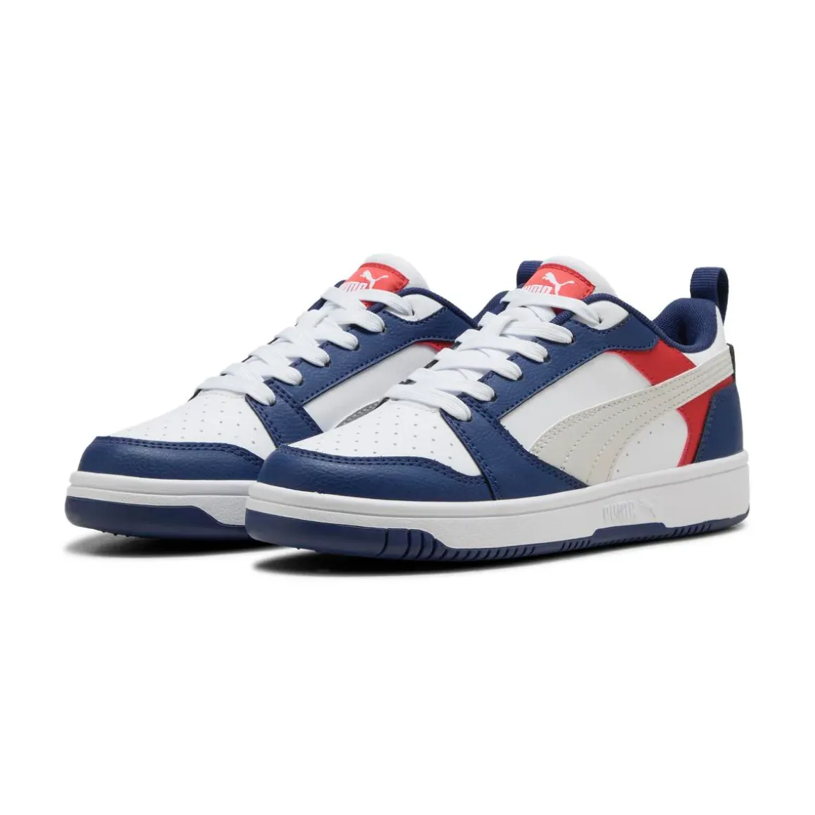 Sneakers bianche e blu da Ragazzo con dettagli rossi PumaRebound V6