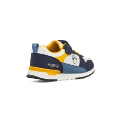 Sneakers bianche e blu da Ragazzo con dettagli gialli e strappo Ducati