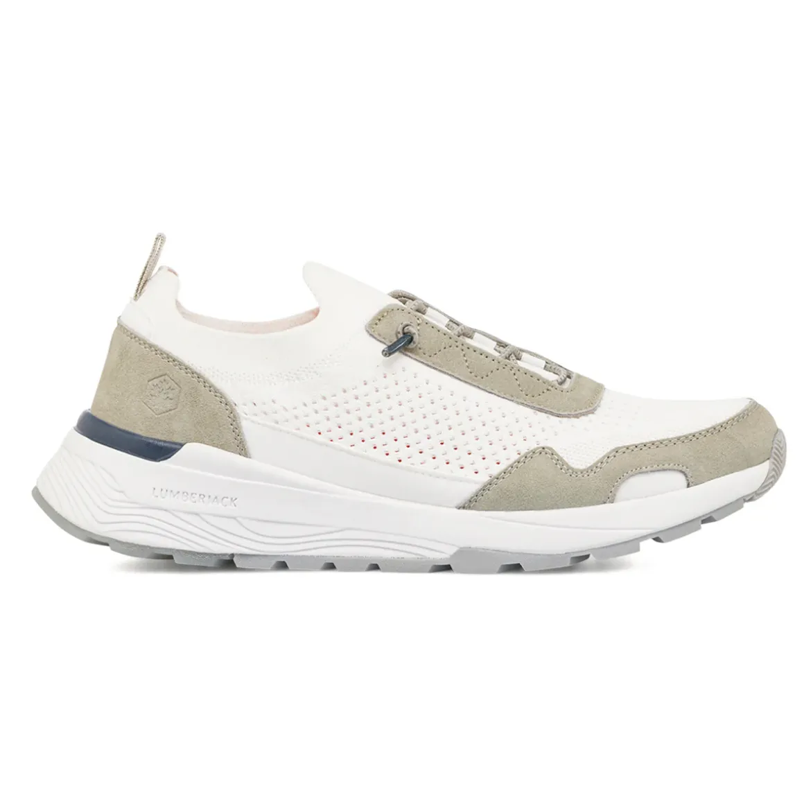 Sneakers bianche e grigie da Uomo con lacci elastici Lumberjack