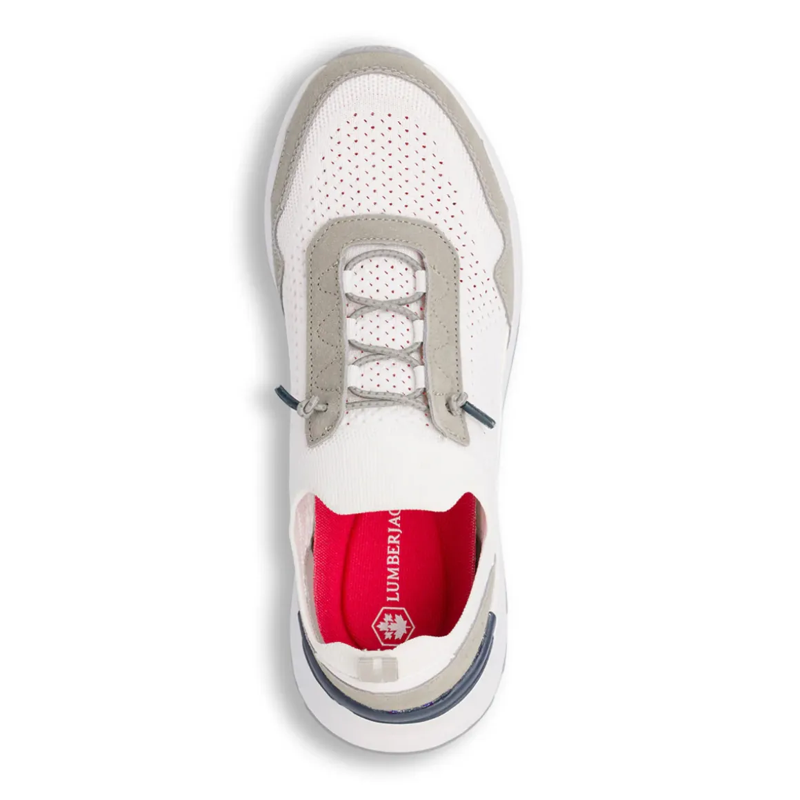 Sneakers bianche e grigie da Uomo con lacci elastici Lumberjack