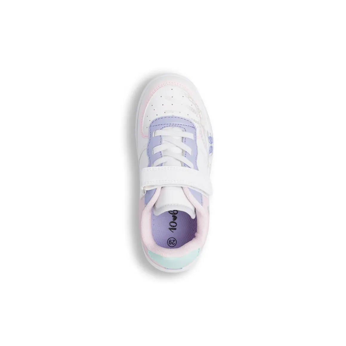Sneakers bianche e lilla da Bambina con farfalle e strappo Dieci Baci
