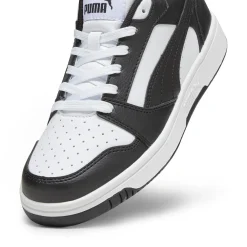 Sneakers bianche e nere da ragazzo Puma Rebound V6 Lo Jr