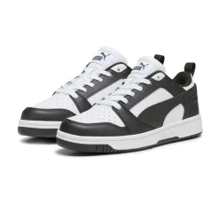 Sneakers bianche e nere da ragazzo Puma Rebound V6 Lo Jr
