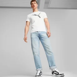 Sneakers bianche e nere da uomo Puma Rebound v6