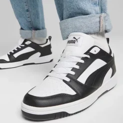 Sneakers bianche e nere da uomo Puma Rebound v6