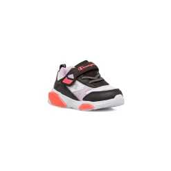 Sneakers bianche e nere Primi Passi Bambina con luci nella suola Champion Wave