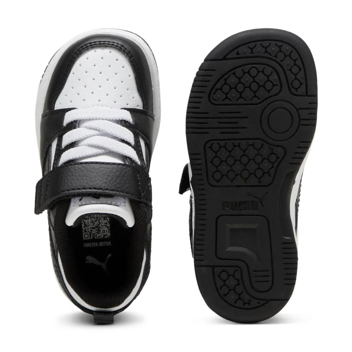 Sneakers bianche e nere Primi passi Bambino con strappo Puma Rebound