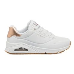 Sneakers bianche e oro da donna con suola ad aria Skechers Uno - Golden Air
