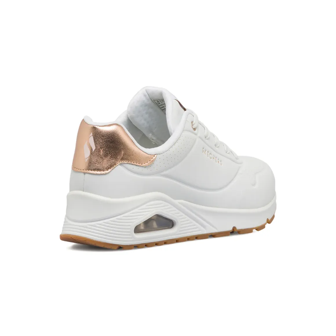 Sneakers bianche e oro da donna con suola ad aria Skechers Uno - Golden Air