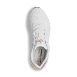 Sneakers bianche e oro da donna con suola ad aria Skechers Uno - Golden Air