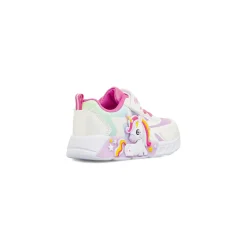 Sneakers bianche e rosa da Bambina con luci e patch Unicorno