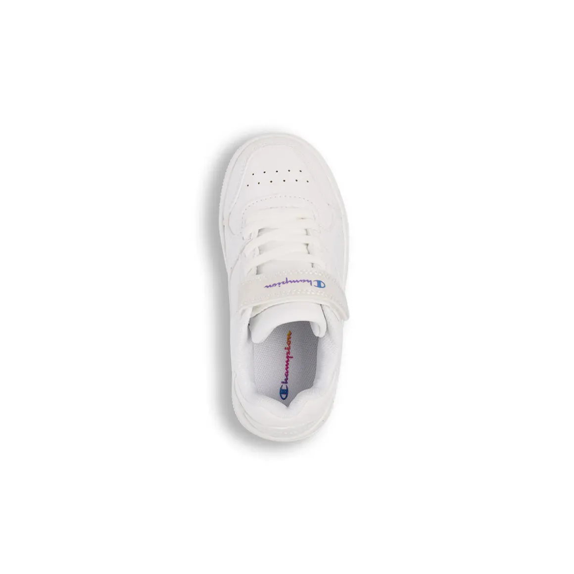 Sneakers bianche primi passi da bambina con logo glitterato Champion Rebound Low G Td