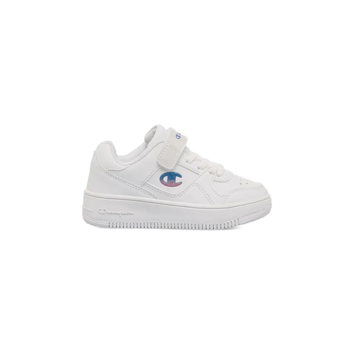 Sneakers bianche primi passi da bambina con logo glitterato Champion Rebound Low G Td