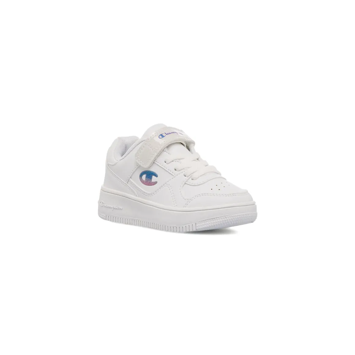 Sneakers bianche primi passi da bambina con logo glitterato Champion Rebound Low G Td