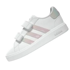 Sneakers bianche Primi passi bambina con strappo adidas Grand Court
