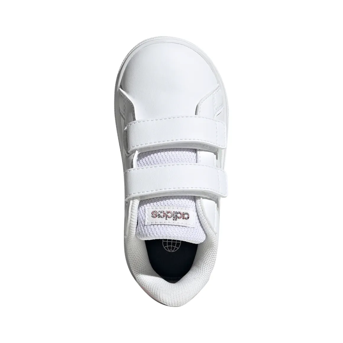 Sneakers bianche Primi passi bambina con strappo adidas Grand Court