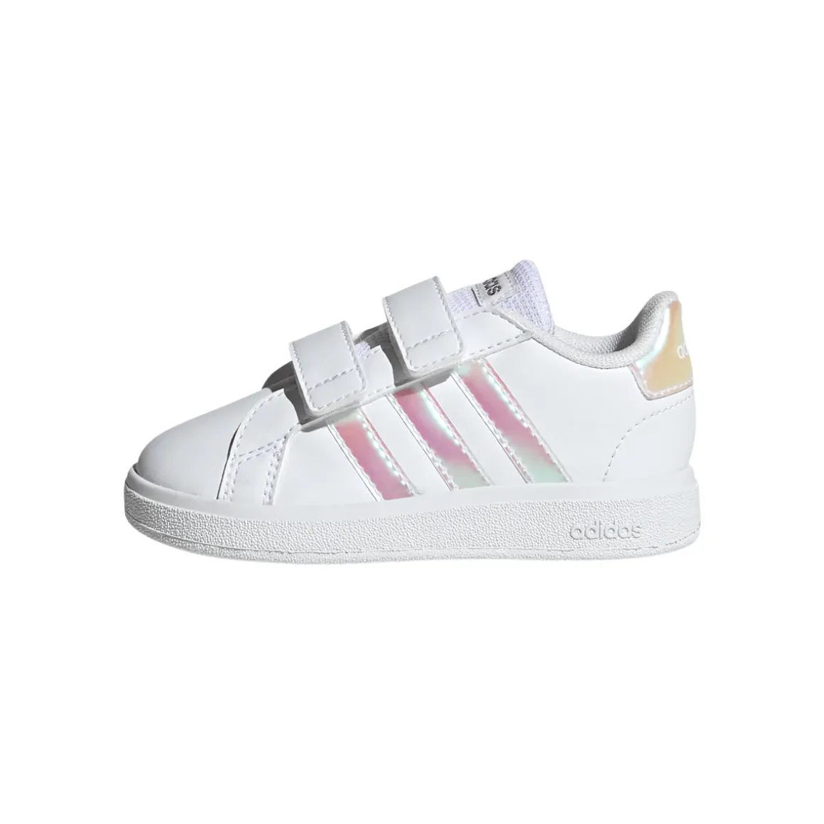 Sneakers bianche Primi passi bambina con strappo adidas Grand Court