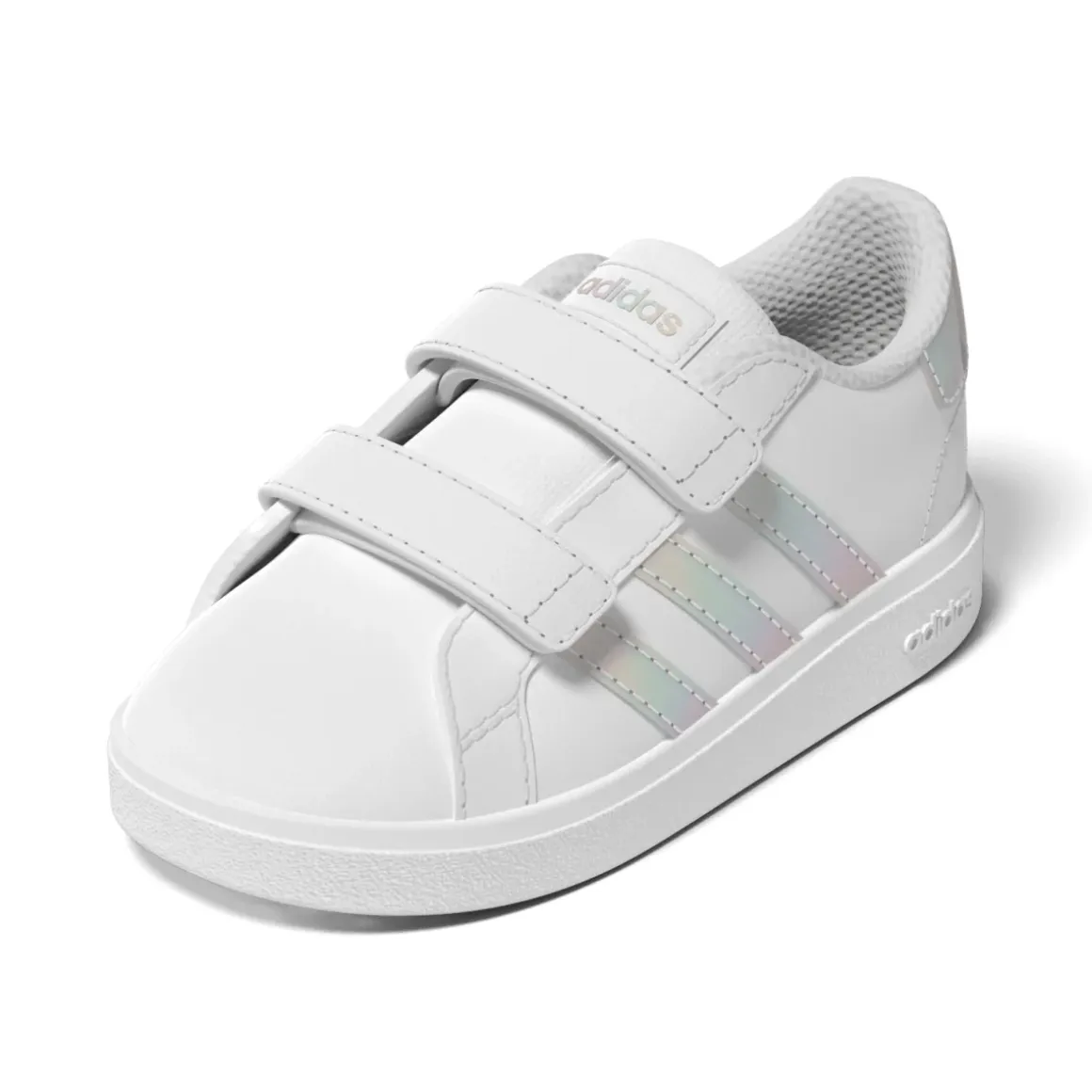 Sneakers bianche Primi passi bambina con strappo adidas Grand Court