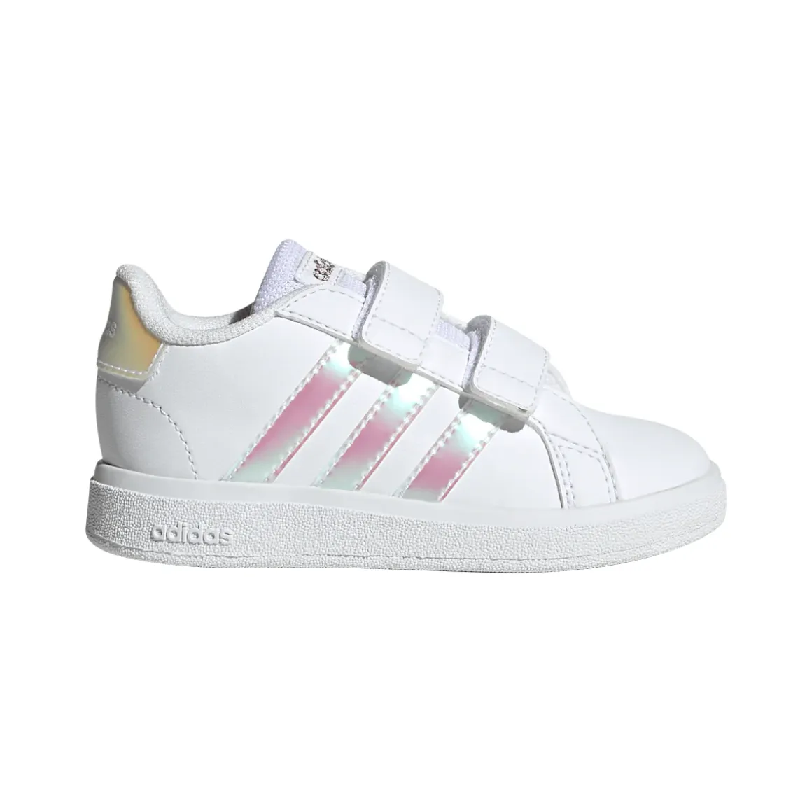Sneakers bianche Primi passi bambina con strappo adidas Grand Court