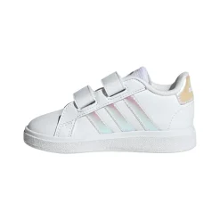 Sneakers bianche Primi passi bambina con strappo adidas Grand Court