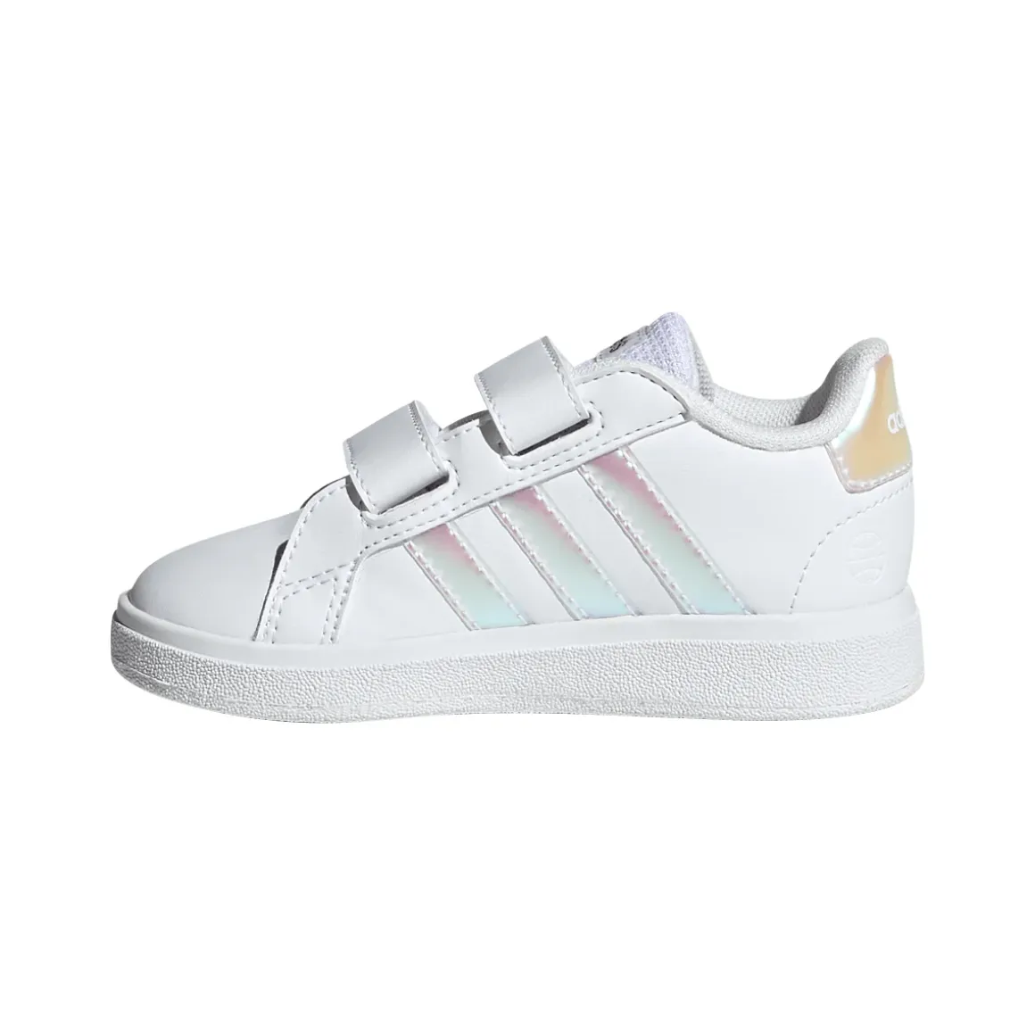 Sneakers bianche Primi passi bambina con strappo adidas Grand Court