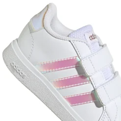 Sneakers bianche Primi passi bambina con strappo adidas Grand Court