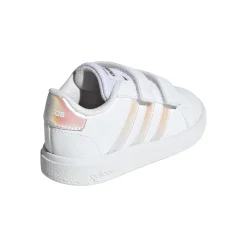 Sneakers bianche Primi passi bambina con strappo adidas Grand Court