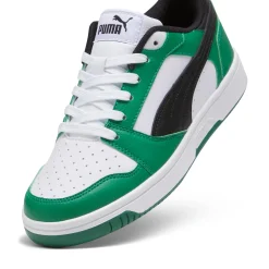 Sneakers bianche, verdi e nere da ragazzo Puma Rebound V6 Lo Jr