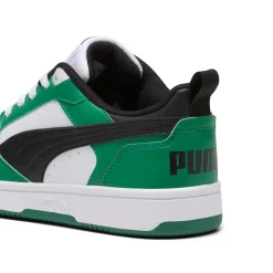 Sneakers bianche, verdi e nere da ragazzo Puma Rebound V6 Lo Jr