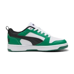 Sneakers bianche, verdi e nere da ragazzo Puma Rebound V6 Lo Jr