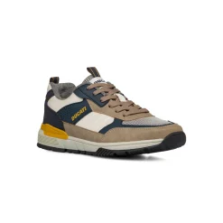 Sneakers bicolore beige e blu da Uomo colo logo laterale Ducati