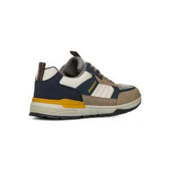 Sneakers bicolore beige e blu da Uomo colo logo laterale Ducati