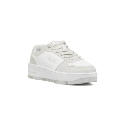 Sneakers bicolore bianco e grigio da Donna con suola platform Champion