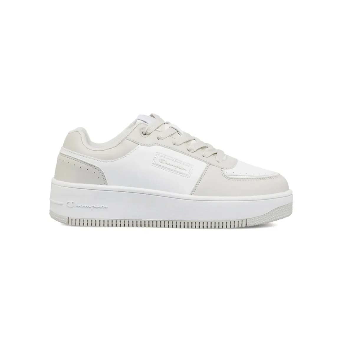 Sneakers bicolore bianco e grigio da Donna con suola platform Champion