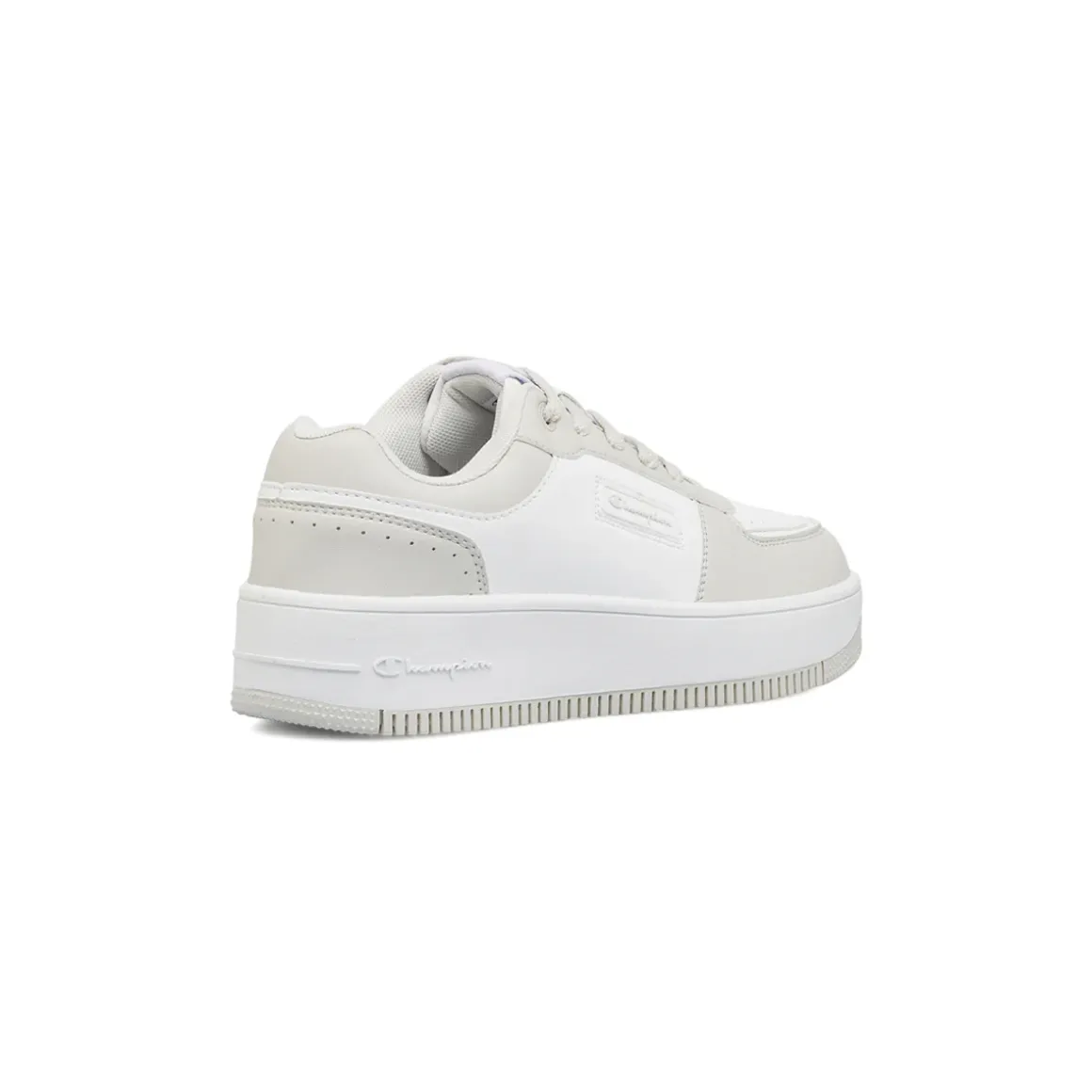 Sneakers bicolore bianco e grigio da Donna con suola platform Champion