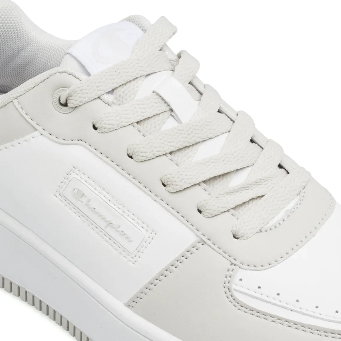 Sneakers bicolore bianco e grigio da Donna con suola platform Champion