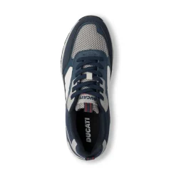 Sneakers bicolore blu e grigio da Uomo con logo laterale Ducati