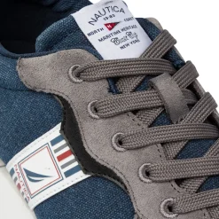 Sneakers bicolore blu e grigio da Uomo con logo Nautica