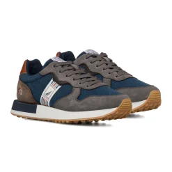 Sneakers bicolore blu e grigio da Uomo con logo Nautica