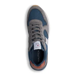 Sneakers bicolore blu e grigio da Uomo con logo Nautica