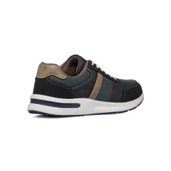 Sneakers bicolore blu e taupe da Uomo con logo Riflessi Urbani