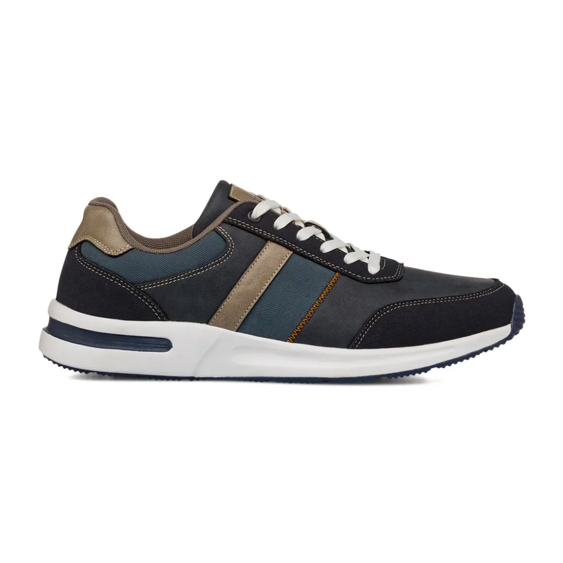 Sneakers bicolore blu e taupe da Uomo con logo Riflessi Urbani
