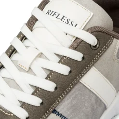 Sneakers bicolore grigio e taupe da Uomo con logo Riflessi Urbani