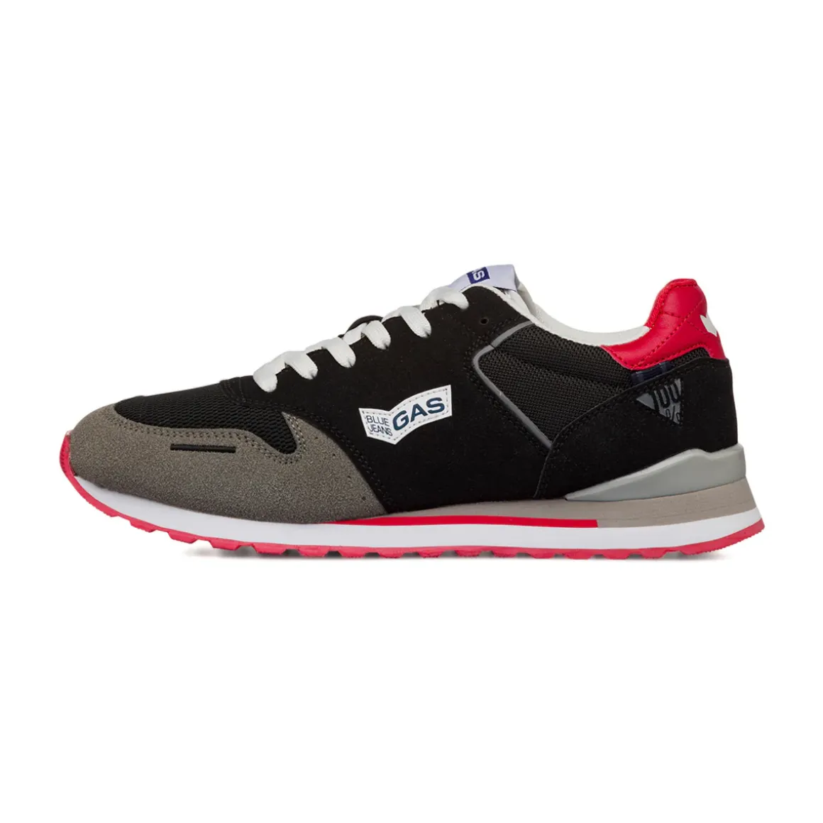 Sneakers bicolore nero e grigio da Uomo con logo Gas