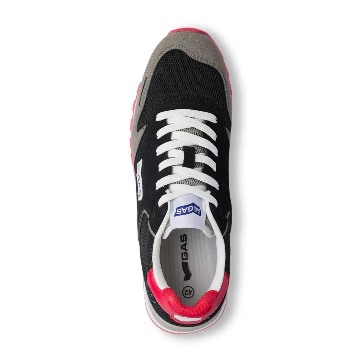 Sneakers bicolore nero e grigio da Uomo con logo Gas