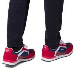 Sneakers bicolore rosso e blu navy da Uomo con logo Ducati