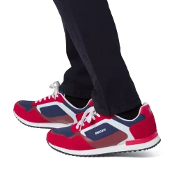 Sneakers bicolore rosso e blu navy da Uomo con logo Ducati