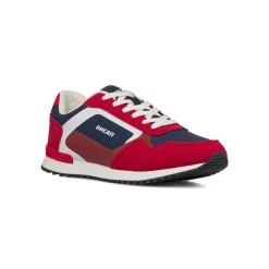 Sneakers bicolore rosso e blu navy da Uomo con logo Ducati